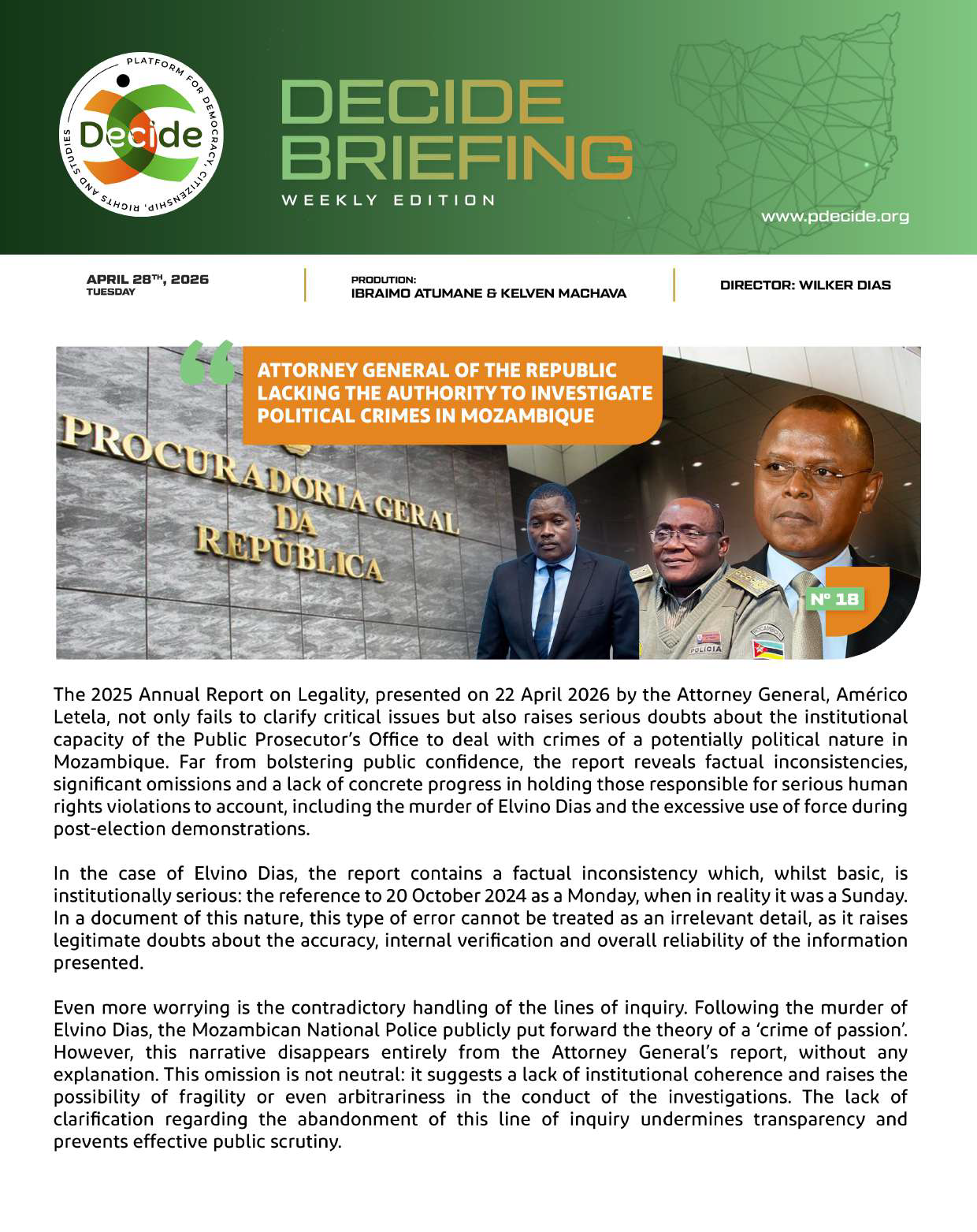 DECIDE BRIEFING – ATTORNEY GENERAL OFF THE REPLUBLIC LACKING THE AUTHORITY